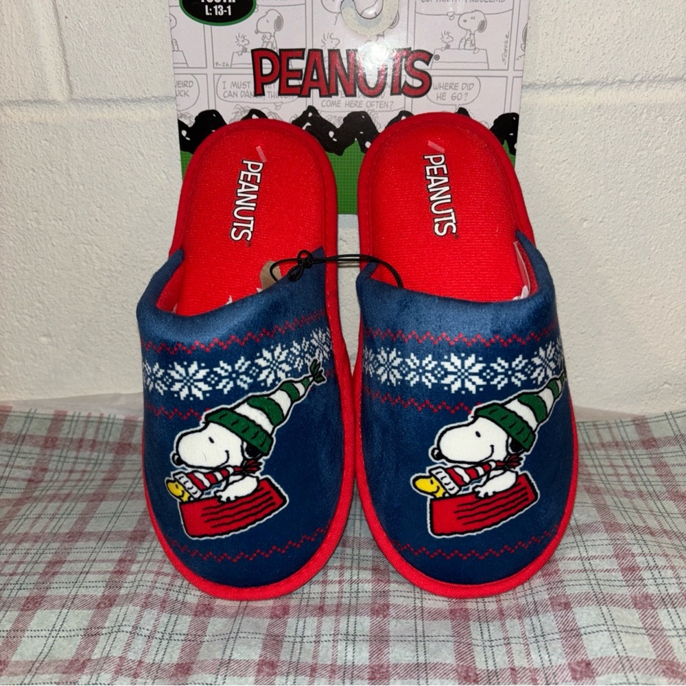 Peanuts Blue and Red Slippers